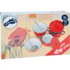 Small Foot metalen Rode pannen set, kookgerei voor kinderen, rollenspel vanaf 3 jaar