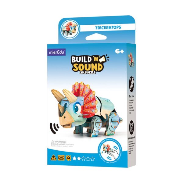 triceratops MierEdu – 3D Puzzel Build & Sound – Triceratops bouwpakket