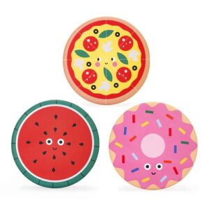 Kikkerland Kidoki Flexibele Vliegende Schijven – Donut, Pizza & Watermeloen!