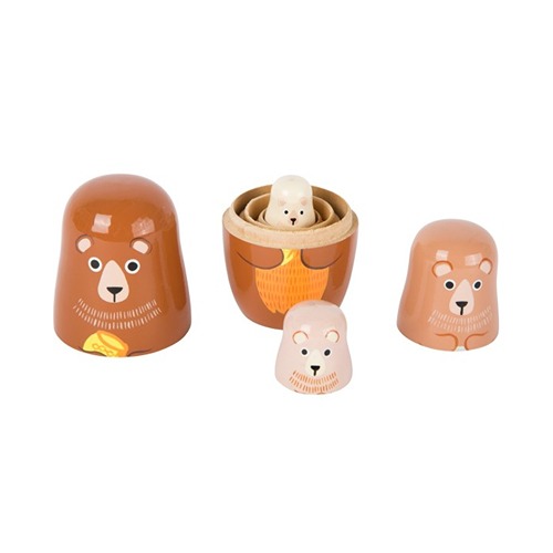 mat beer 1 (1) Small Foot - Houten Matroesjka Poppen Beren Familie – Speelgoed Poppen Set