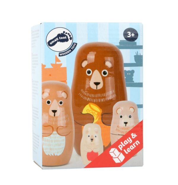 mat beer2 Small Foot - Houten Matroesjka Poppen Beren Familie – Speelgoed Poppen Set