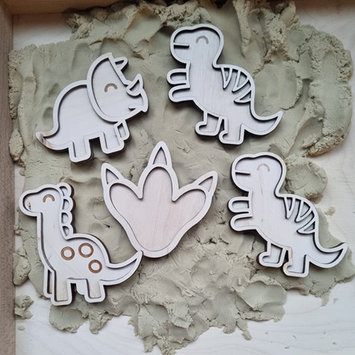 minivulvorm dino2 (1) kinetisch zand met de kleine vulvormen dino's van Kiddi