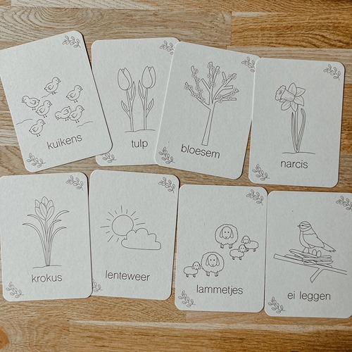 wildebras-lente-flashcards-montessori-seizoenstafel-5 Lente flashcards Montessori speelgoed – educatieve kaarten voor de seizoenstafel van Wildebras