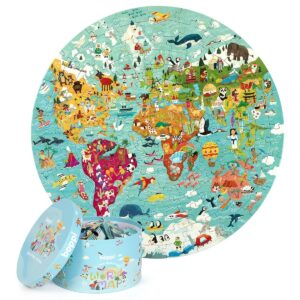 4rwd-wereldkaartpuzzel-rond-150-stukjes.jpg "4RWD wereldkaartpuzzel rond – 150 stukjes – educatieve kinder puzzel"