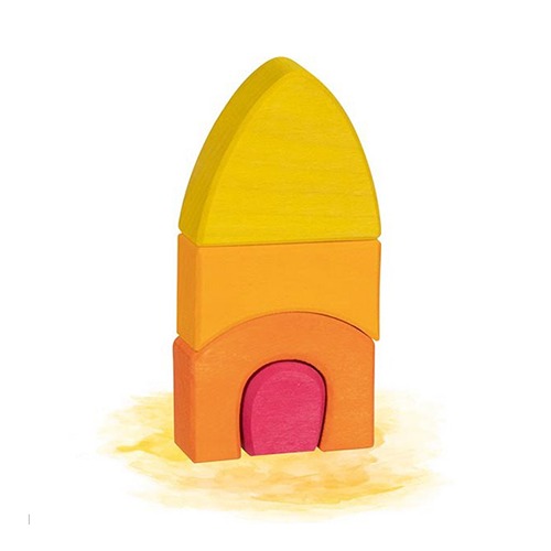 houten-bouwblokken-goki-evolution-gele-toren Duurzame houten speelgoedset Goki Evolution Morgana gele toren bij Het Speellab