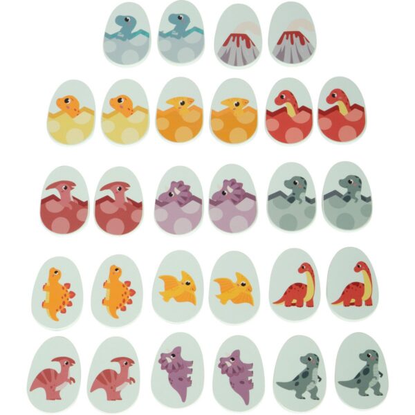 Houten memory spel met dino-eieren voor kinderen