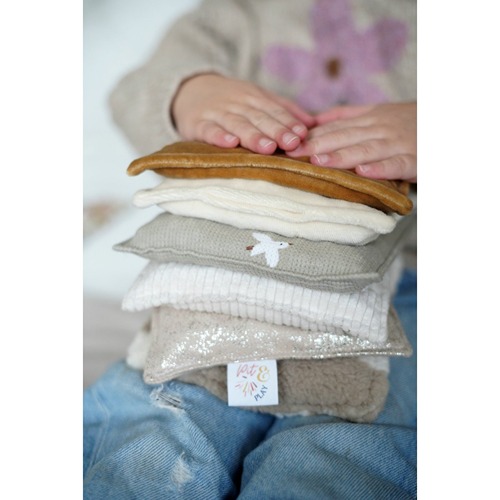 Pit and Play pittenzak set naturel met 6 sensory bean bags