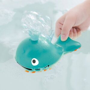 bubbel-walvis-hape-badspeelgoed-sensorisch-waterpret Bubbel walvis van Hape die luchtbellen blaast voor sensorisch waterplezier.