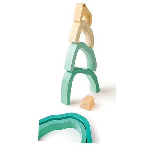 detail-polar-bear-stacking-toy-balans-spel-voor-peuters en kleuters Noordpoolthema stapelblokken die motoriek en balans ontwikkelen hoge toren