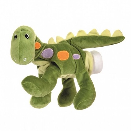 Handpop dinosaurus Egmont Toys – zachte katoenen dino handpop voor fantasiespel en taalontwikkeling verkrijgbaar bij het Speellab