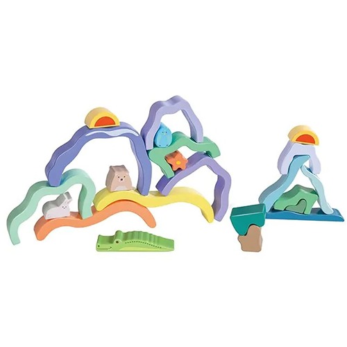hape-nature-scene-stacking-blocks-houten-stapelblokken-natuur-het-speellab Hape Nature Scene Stacking Blocks houten stapelblokken met natuurtafereel van Het Speellab