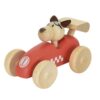 Houten raceauto met hond van Egmont Toys – duurzaam speelgoed voor peuters