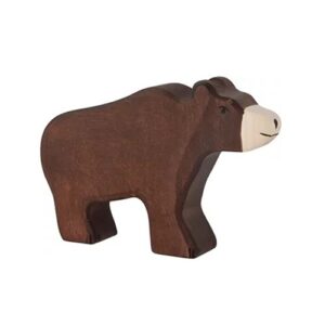 Holztiger-beer-duurzaam-houten-dier-15cm-80183 Houten handgemaakt dierfiguur grote beer voor open einde spel. Duurzaam en fantasierijk speelgoed van Holztiger bij Het Speellab