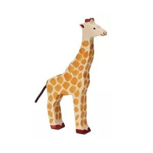 Holztiger-giraf-houten-dier-23cm-80154 Houten handgemaakt dierfiguur Giraf voor open einde spel. Duurzaam en fantasierijk speelgoed van Holztiger bij Het Speellab
