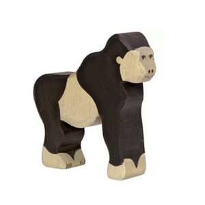 Holztiger-gorilla-houten-dier-12cm-80168 Houten handgemaakt dierfiguur voor open einde spel. Duurzaam en realistich speelgoed van Holztiger bij Het Speellab