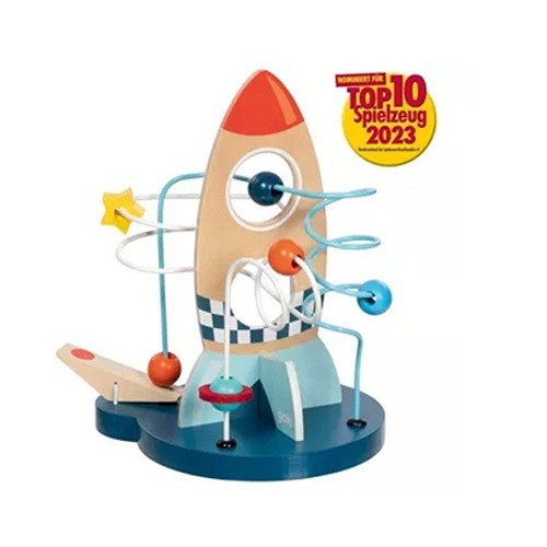 goki-motoriekspiraal-raket-houten-speelgoed Houten motoriekspiraal baby speelgoed Goki raket