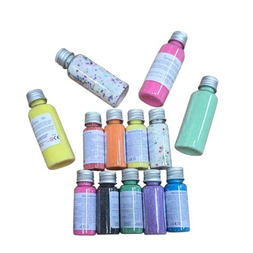 Sensoryfun-sensoryflurry-speeltafel-speelmateriaal Potjes sensoryflurry in verschillende kleuren van Sensoryfun