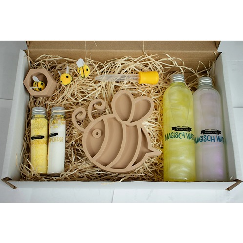 Kids kabinet Bijen sensory speelbox met magisch water en bruispoeder