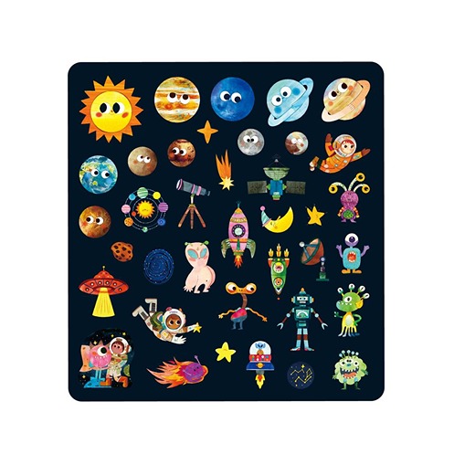 Herbruikbare ruimte stickers voor kinderen op raam