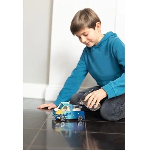 STEM speelgoed zoutwater auto experiment voor kinderen die techniek en energie ontdekken